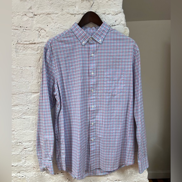 Club Room Pink and Blue Checked Button Down. Size M - Picture 1 of 7